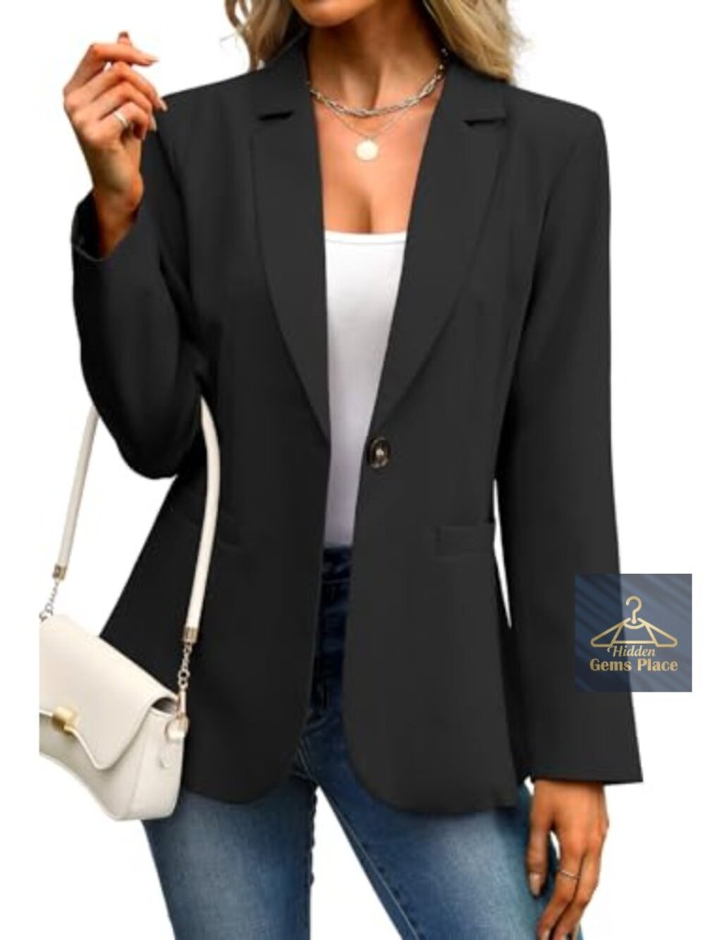 Women's Slim Fit Blazer Business Casual Suit Jacket Work Office Notch Lapel